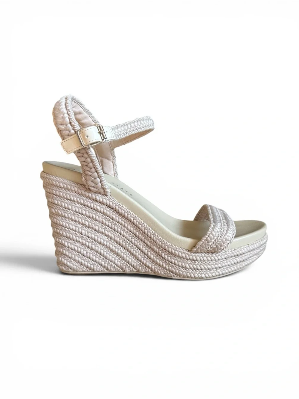 Altar’d State Braided Wedge Sandals Platform Espadrille Shoes Ivory White 7.5